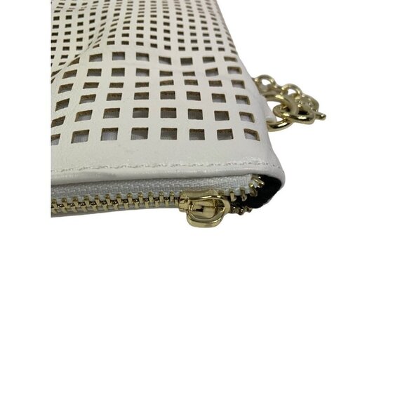 Women’s White Clutch Purse with Gold Change Strap - Picture 4 of 6